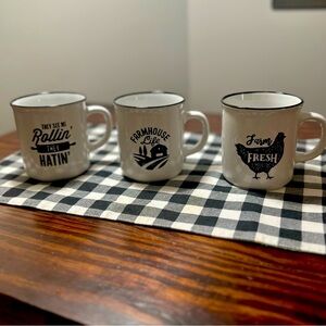 Set of 3 Farmhouse Mugs